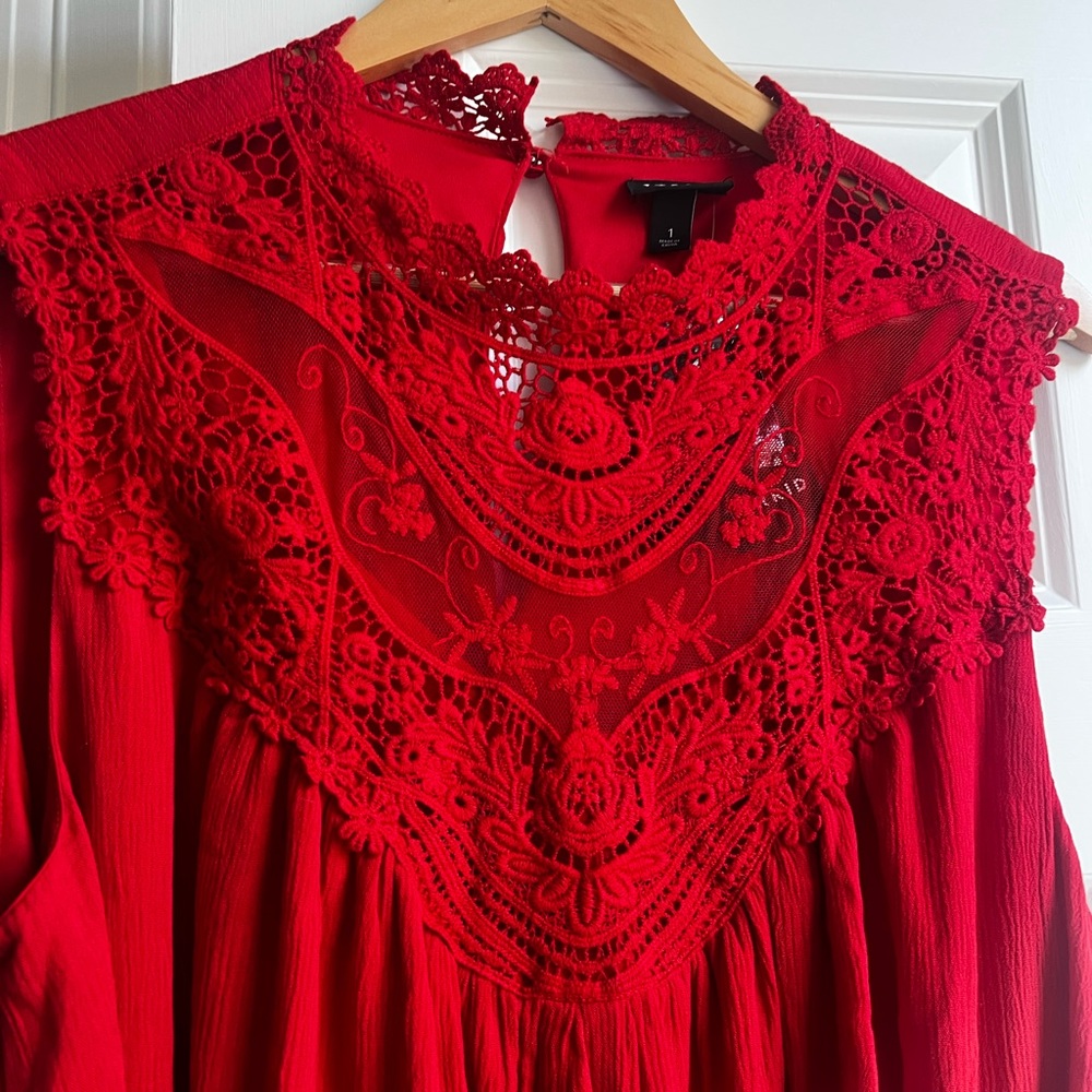 NWT Torrid Mini Crochet Dress Red - Size 1